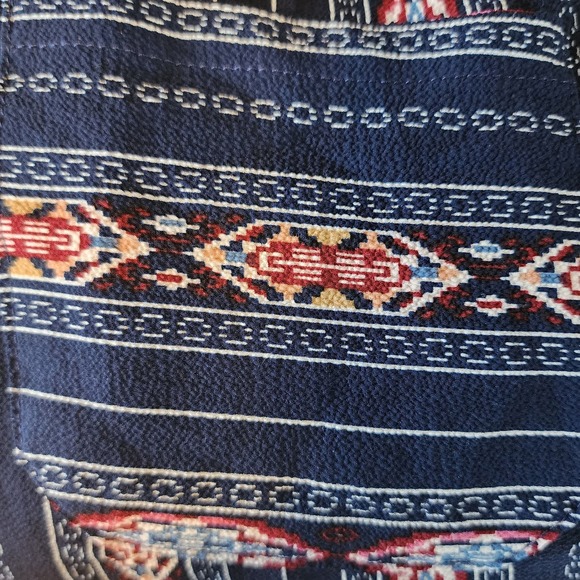 Entro Women's Pull Over Shift Aztec Boho 1/4 Button Down PocketDress - Picture 9 of 9